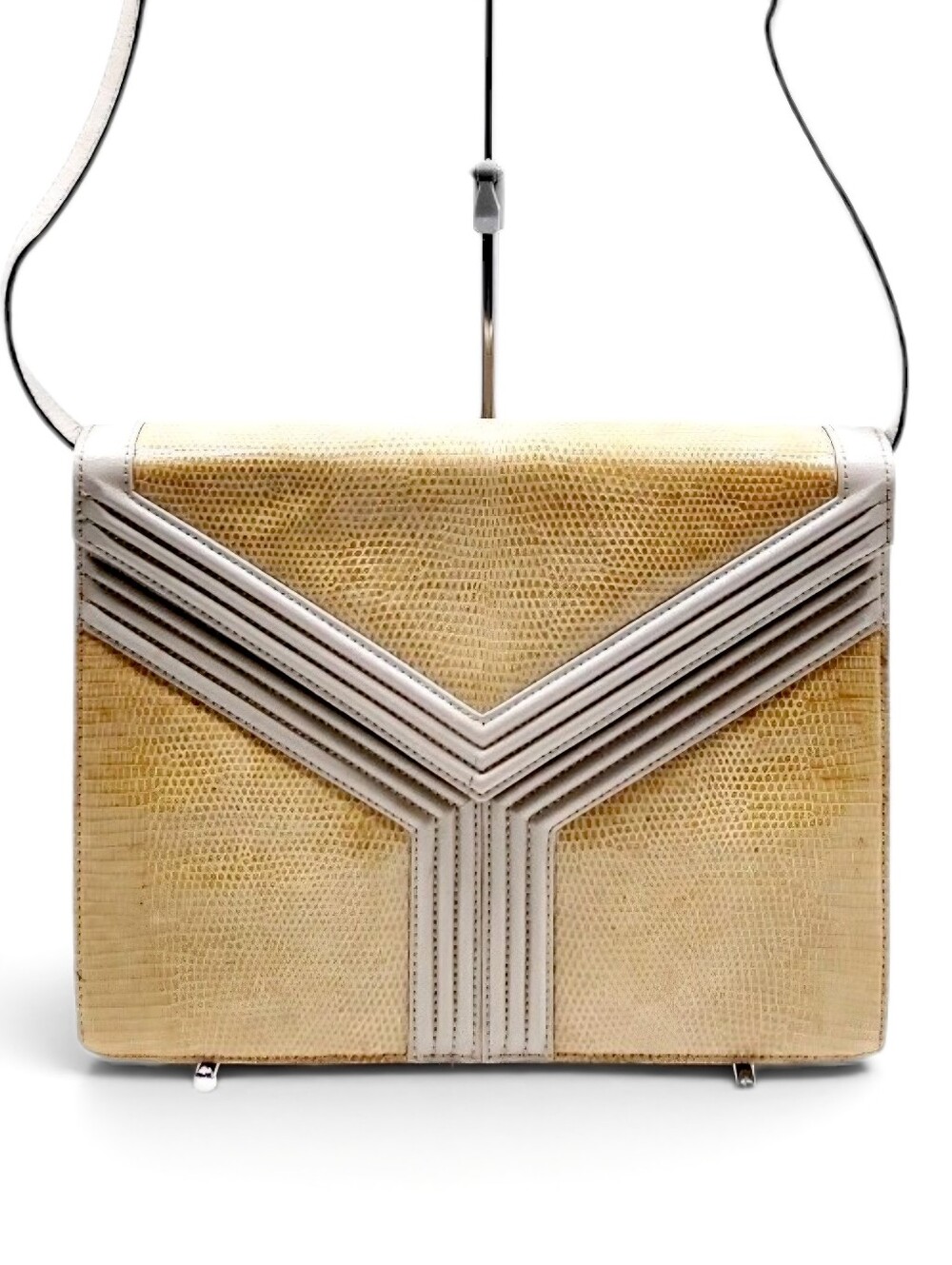 YSL Yves Saint Laurent Lizard Crossbody Shoulder Bag